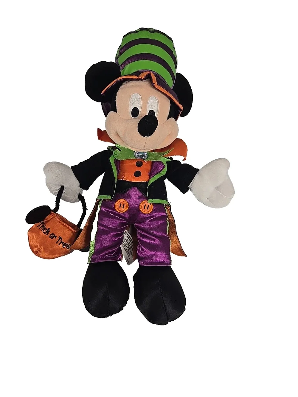 Disney Parks Mickey Mouse Trick Or Treat Halloween Stuffed Plush 12 Inches